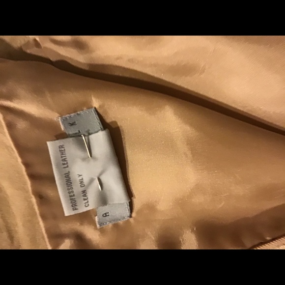 Vintage August Silk Logic skirt beige tan suede 4 - Picture 8 of 9